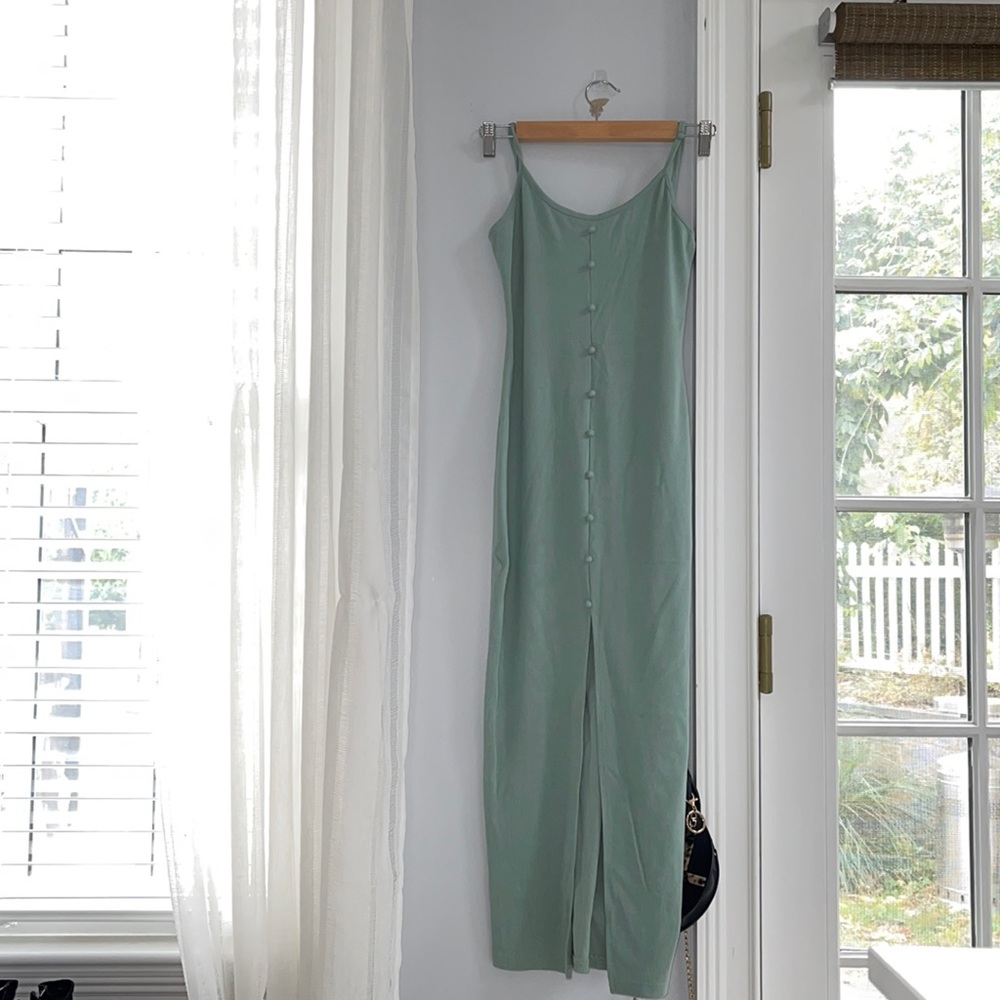 Long green dress